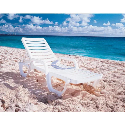 Grosfillex® Adjustable Resin Chaise, White - Pkg Qty 6
