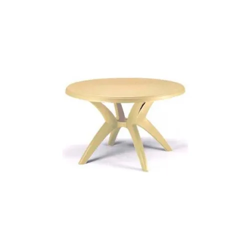 Grosfillex® Ibiza 46" Outdoor Round Resin Table With Umbrella Hole, Sand
