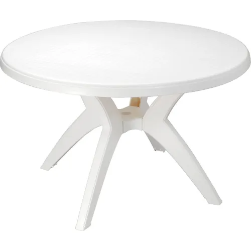 Grosfillex® Ibiza 46" Outdoor Round Resin Table With Umbrella Hole, White