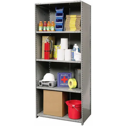 Hallowell Steel Shelving 22 Ga 36"Wx24"Dx87"H Closed Clip 5 Shelf Starter