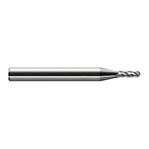 Harvey Tool 74324 | 0.0240" Diameter x 0.0720" LOC x 1/8" Shank x 1-1/2" OAL Uncoated Carbide Miniature Ball Deburring End Mill