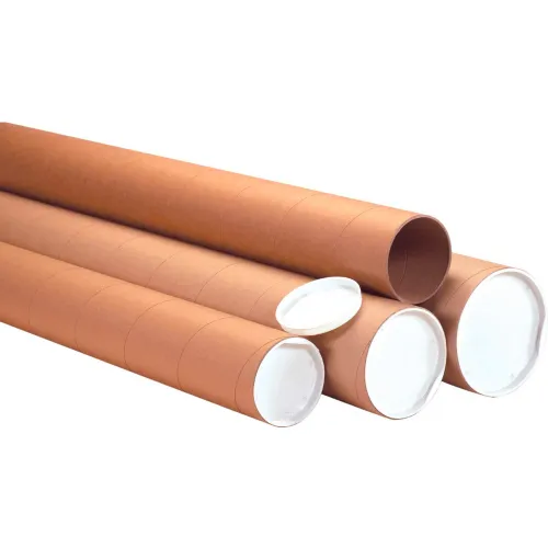 Heavy Duty Mailing Tubes With Caps, 4" Dia. x 60"L, 0.125" Thick, Kraft, 12/Pack