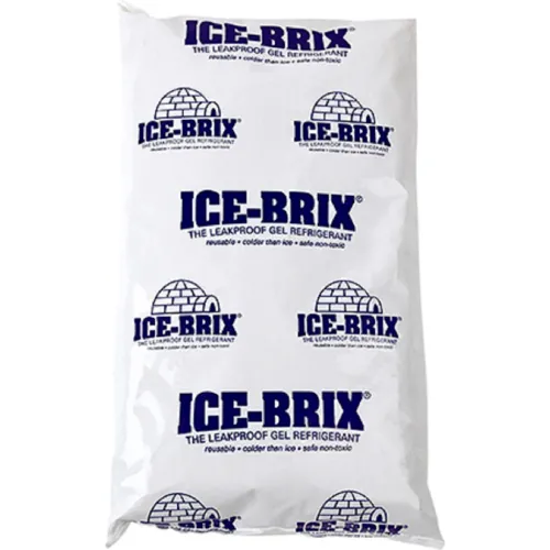 Ice-Brix™ Cold Packs, 24 Oz., 8"L x 6"W x 1-1/4"H, White/Blue, 12/Pack