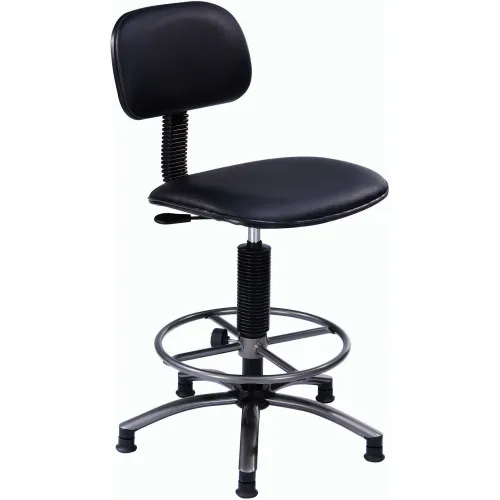 Interion® Office Stool - Vinyl - 17"- 21" - Black