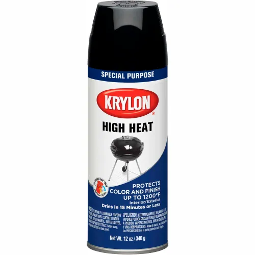 Krylon High Heat Paint Black - K01618000/ K01618777 - Pkg Qty 6