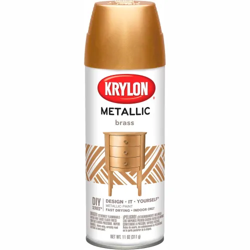 Krylon Metallic Paint Brass Metallic - K02204007 - Pkg Qty 6