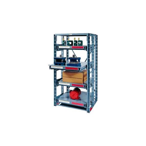 Modern Equipment 4 Shelf, Extra HD Steel Roll Out Shelving Unit, Starter, 48"W x 48"D x 85"H, Gray