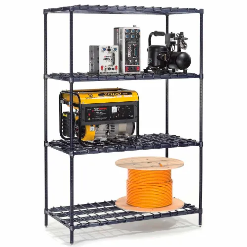 Nexel® 4 Shelf, Nexelon® Blue Heavy Duty Wire Shelving Unit, Starter, 36"W x 18"D x 63"H