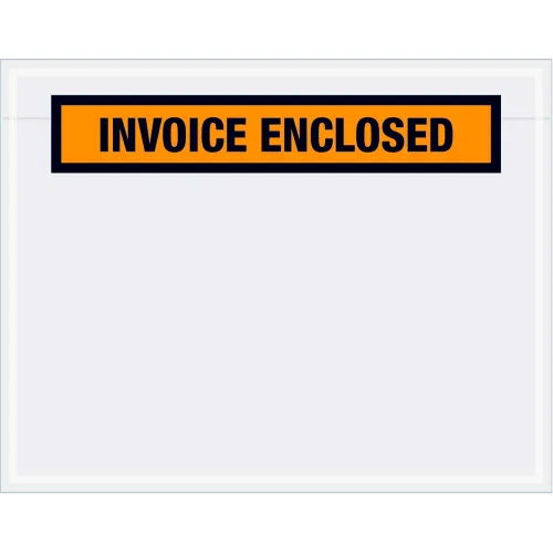 Panel Face Envelopes, "Invoice Enclosed" Print, 5-1/2"L x 7"W, Orange, 1000/Pack