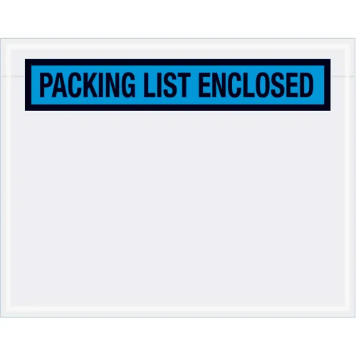 Panel Face Envelopes, "Packing List Enclosed" Print, 7"L x 5-1/2"W, Blue, 1000/Pack