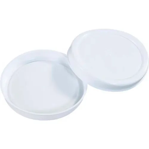 Plastic End Caps, 4" Dia., White, 100/Pack