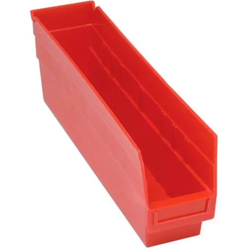 Plastic Nesting Storage Shelf Bin QSB203 4-1/8"W x 17-7/8"L x 6"H Red - Pkg Qty 20