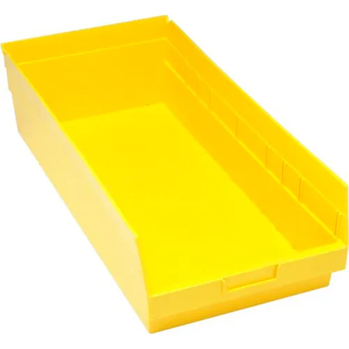 Plastic Nesting Storage Shelf Bin QSB216 11-1/8"W x 23-5/8"L x 6"H Yellow - Pkg Qty 6