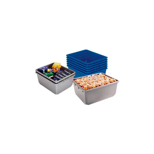 Quantum® Plastic QuanTub Nesting Tote, 24-1/2"L x 19"W x 9-1/2"H, USDA FDA Approved, Blue - Pkg Qty 6