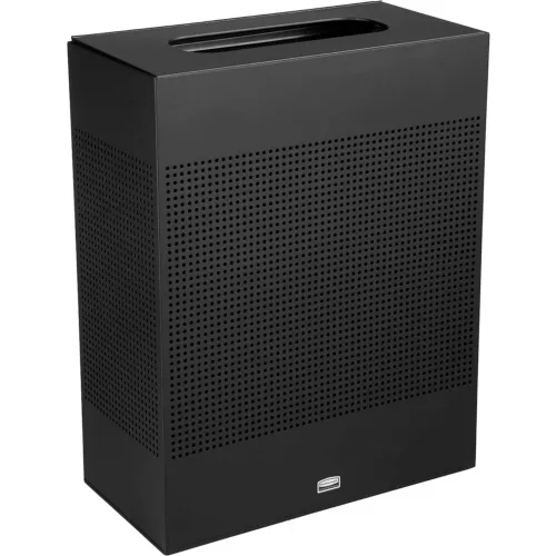 Rubbermaid® Silhouette Steel Rectangular Trash Can W/Plastic Liner, 22-1/2 Gal., Black