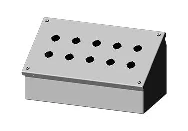 Saginaw Enclosure: Sloping Front 22.5mm Pushbutton Enclosure - SCE-10PBAI