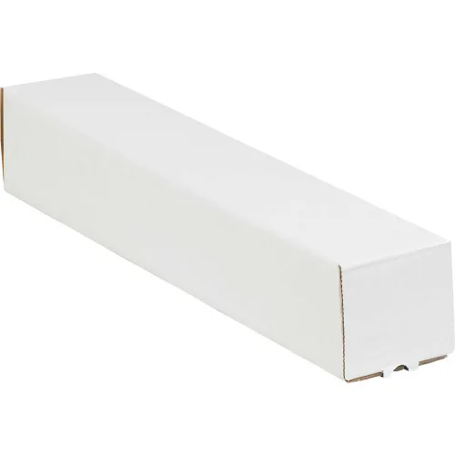 Square Mailing Tubes, 3"W x 3"D x 18"L, White - Pkg Qty 25