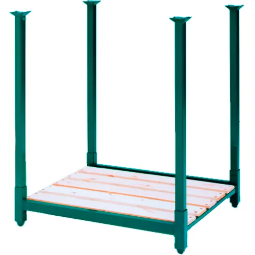 Steel King® Portable Stack Rack, Wood Deck, 48"W X 42"D X 36"H, Green