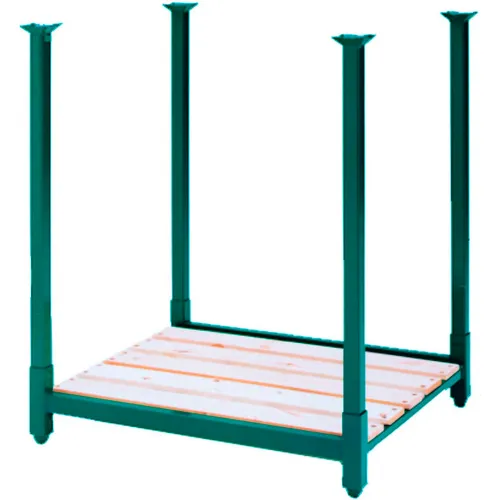 Steel King® Portable Stack Rack, Wood Deck, 48"W X 48"D X 36"H, Green