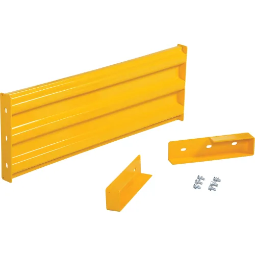 Steel Traffic Machinery Guard Rail, Drop In Style, 4'L, Yellow