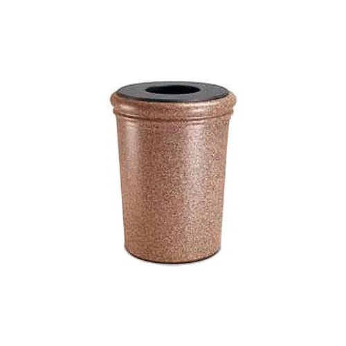 StoneTec® Round Open Top Waste Container, 50 Gallon Capacity, Sedona