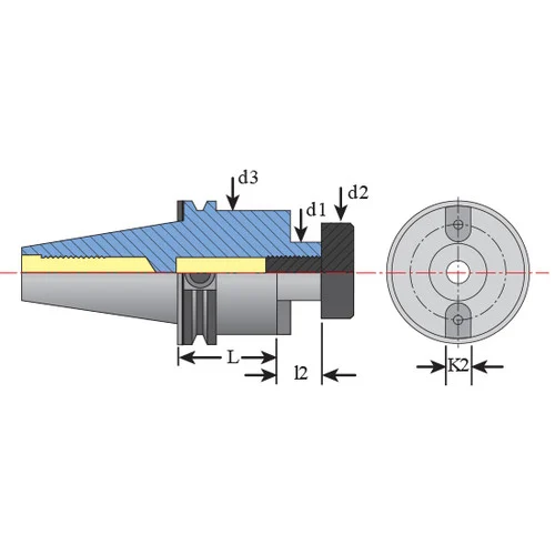 Techniks 43.151.64.600 | CAT40 Taper x 0.750" Size x 0.880" Diameter x 6" Projection Length Steel Face Mill Arbor