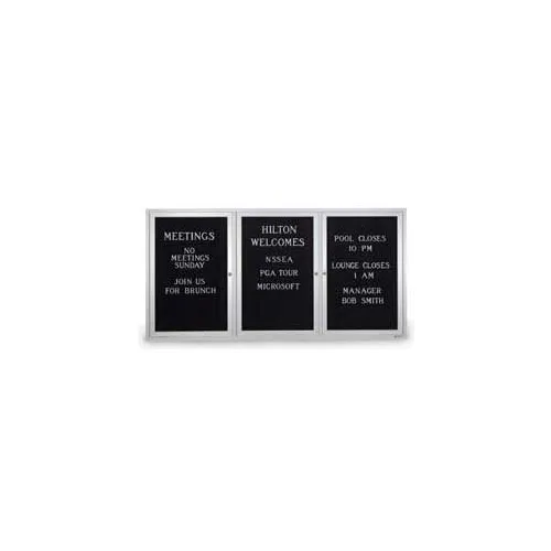 United Visual Products Three-Door Outdoor Letter Board - 72"W x 36"H