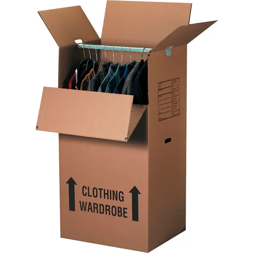 Wardrobe Packing Cardboard Corrugated Boxes, 23-3/4"L x 20-1/2"W x 46-1/8"H, Kraft - Pkg Qty 5