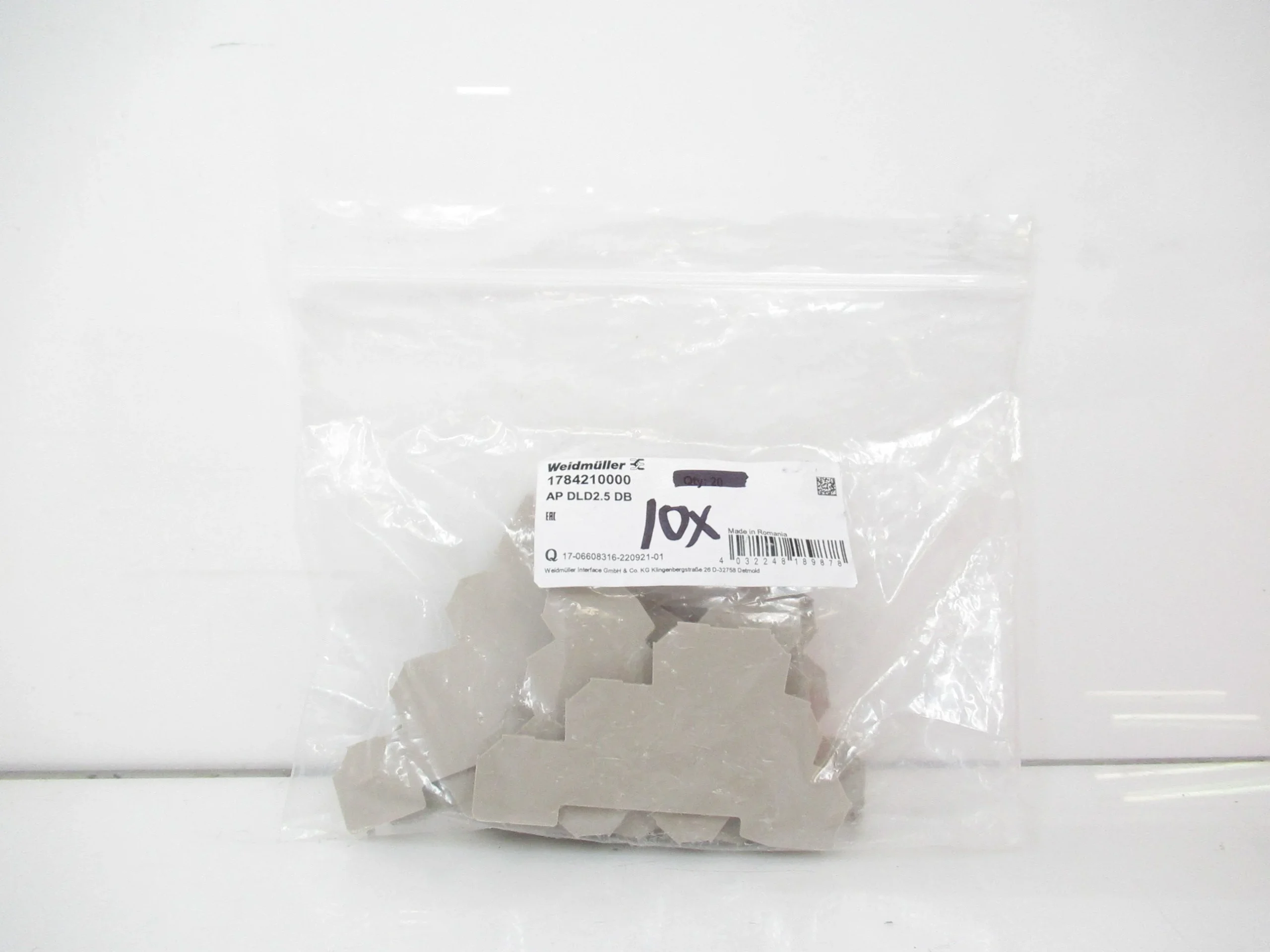 Weidmuller AP DLD2.5 DB 1784210000 End Plate W Serie Modular Terminal Pack of 10