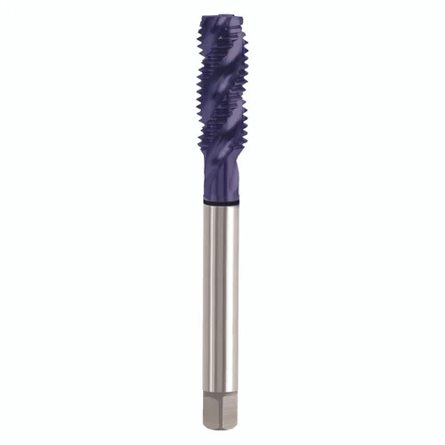 YG1 T2343C | UNF #10-32 Size 4.93mm Shank x 7.01mm Thread Length x 60.45mm OAL x 40 Degree Helix Angle H3 3 Flute TICN Coated HSS-E T2-C Spiral Flute Bottom Tap